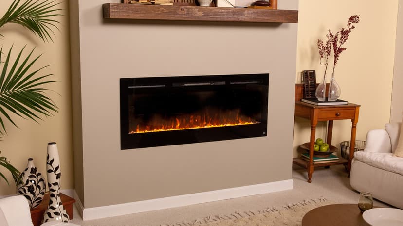 Touchstone Smart Electric Fireplace-The Sideline 50" Wide-in Wall Recessed - 30 Realistic Ember Color/Flame Options - 1,500W Heater w/Thermostat - Log & Crystal Hearth Options - Alexa/WiFi Enabled