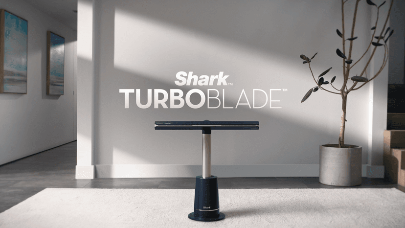 Shark TurboBlade Fan—Ultra-powerful bladeless tower fan, pivots, twists, oscillates 180°, accelerates air up to 80 ft., 10 noise levels + 10 speeds for air circulation, easy to clean, dove, TF202SWH