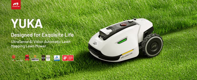 YUKA 2000 Robot Lawn Mower with 4G, Reception 0.5 Acre,Max. 0.7 Acre, Ultrasense AI Vision & RTK, Auto Mapping & App Control,45% Slope,Wireless Perimeter,Dual Cutting Discs, 20 Mowing Zones