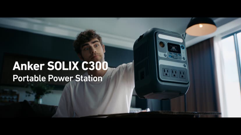 Anker SOLIX C300 Portable Power Station, Outdoor 288Wh LiFePO4 Battery, 300W (600W Surge) Solar Generator, 140W Two-Way Fast Charging, for Camping, Traveling, and Emergencies (Solar Panel Optional)