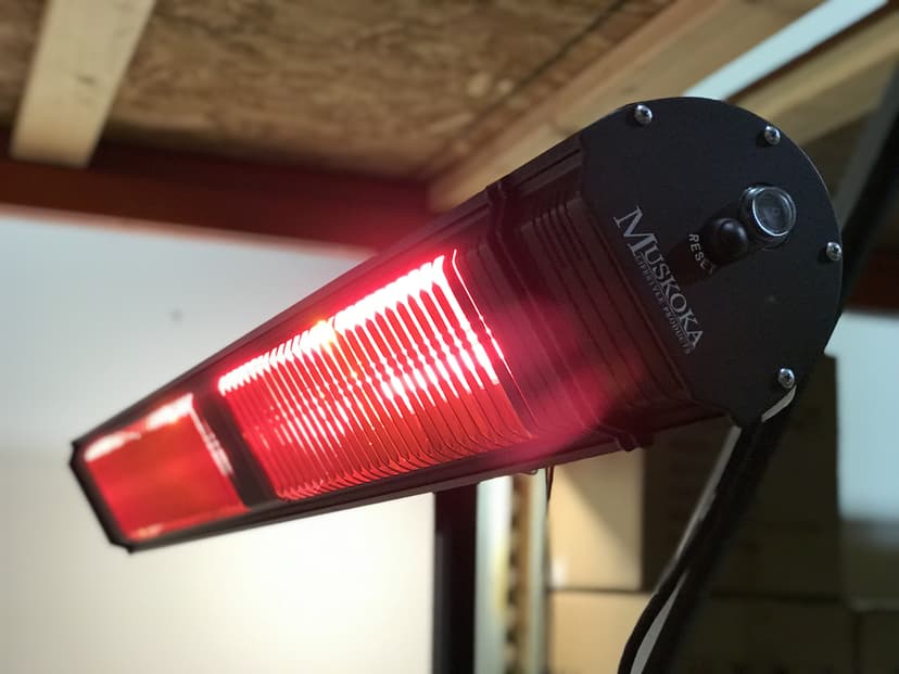 Commercial SunWave 3000 Watt Infrared Patio Heater Tungsten Ultra Quartz Low Glare with Remote control and 3 power levels, 11,028 BTU Max output By Muskoka Lifestyle Products USA Black