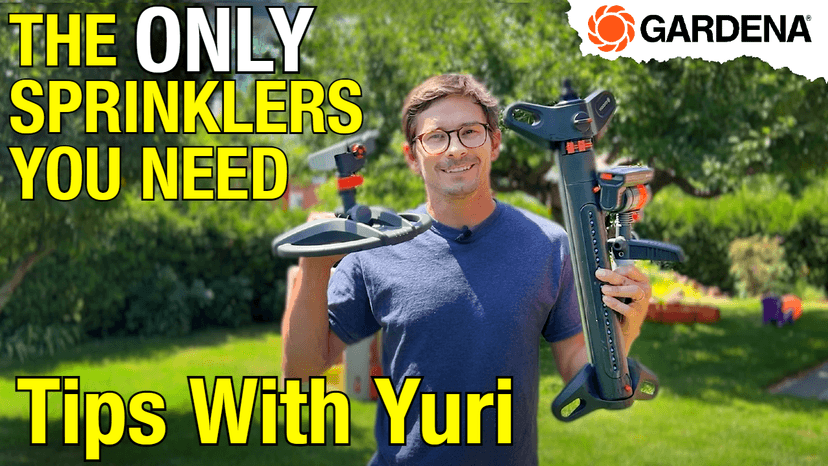 Gardena (18714) Up to 3800 sq ft - AquaZoom Adjustable Oscillating Yard Sprinkler, for Watering Large Area Lawn and Garden. Aquazoom Outdoor oscillating Sprinkler has Wide Heavy Duty Base.