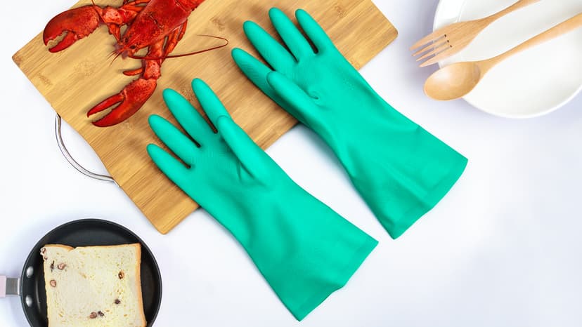 ThxToms Chemical Resistant Nitrile Gloves, Resist Household Acid, Alkali, Solvent and Oil, Latex Rubber Free, 1 Pair Large