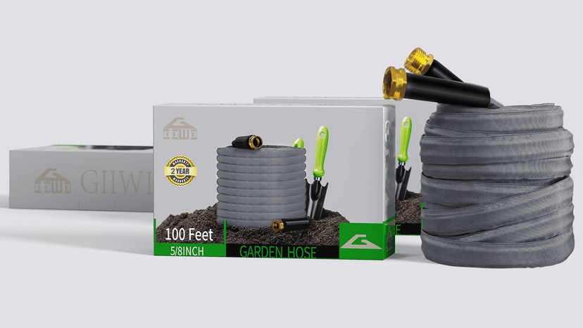 2025 Upgraded 50FT Non-Expanding Garden Hose, Ultra-Light & Flexible Water Hose - Burst-Resistant, Kink-Free, High-Pressure, All-Weather Use for Lawns, Gardens, and Outdoor Cleaning