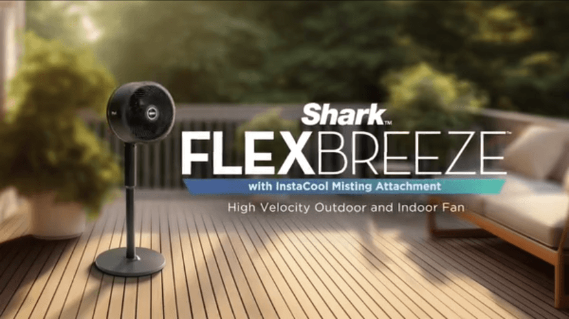 Shark FlexBreeze Fan - Indoor & outdoor oscillating fan, pedestal & tabletop, corded & cordless portable fan with outdoor InstaCool misting attachment - FA222