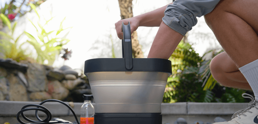 Fanttik NB8 Fold Cordless Electric Pressure Washer w/3.2Gal Tank, 5-in-1 Nozzle, Max 220PSI, 10FT Hose, 4000mAh Lithium Battery, Type-C Charging, Portable Sprayer Washer for Camping, Pet Cleaning