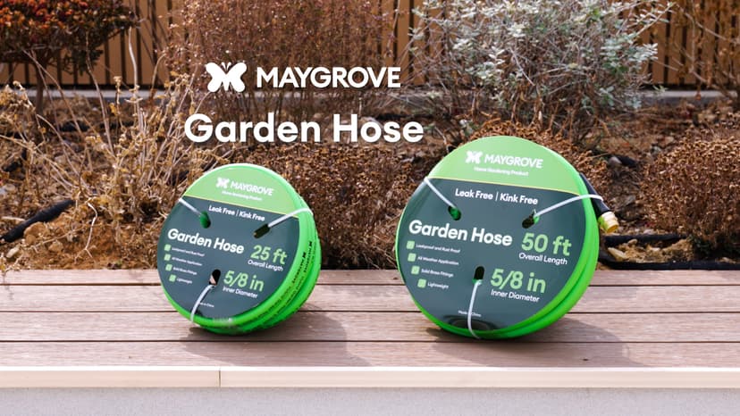 25 ft Garden Hose, 5/8 in ID, Heavy-Duty, Leakproof, Kink-Resistant Water Hose with Swivel Brass Fittings, 600 PSI Burst Rating, Ideal for Car Wash & Lawn Watering