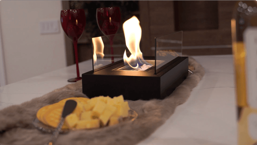 Tabletop Fire Pit with Smores Maker Kit Portable Indoor/Outdoor Mini Small Fireplace Table Top Decor Home Patio Balcony Backyard Gifts for Women Mom Her Wedding Mothers Day Housewarming Birthday Gift