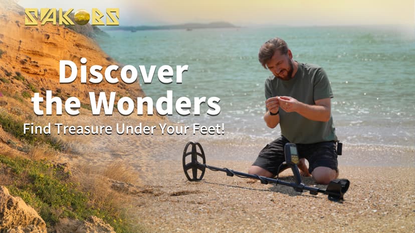 SAKOBS Metal Detector for Adults Professional – Higher Accuracy 9 Types of Metal Target Detection, 11" Waterproof Double-D Coil, New Upgraded DSP Chip and LCD Display （12.8" Detection Depth）