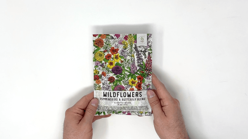 Seed Needs Wildflower Seeds Butterfly and Hummingbird Seed Mix 2 Ounce No Filler | 23 Varieties Annual & Perennial Species Such as Butterfly Milkweed, Cosmos & Zinnia | Resealable Bulk Package