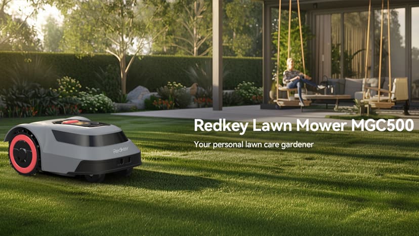 MGC500 Robot Lawn Mower with 393ft Boundary Wires for 0.12 Acre (1/8 Acre), 45% Slope, 70Min Runtime, Auto Recharge, Automatic Robotic Lawn Mower w/Precise Location & Breakpoint Detection