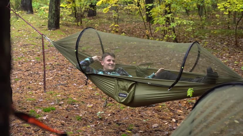 Chihee Ultra-Light Travel Camping Hammock Pop-up Net Hammock 660lbs Load Capacity,Breathable,Quick-Drying Parachute Nylon 2 Premium Carabiners,2 Tree Slings Included for Outdoor Backpacking Hiking