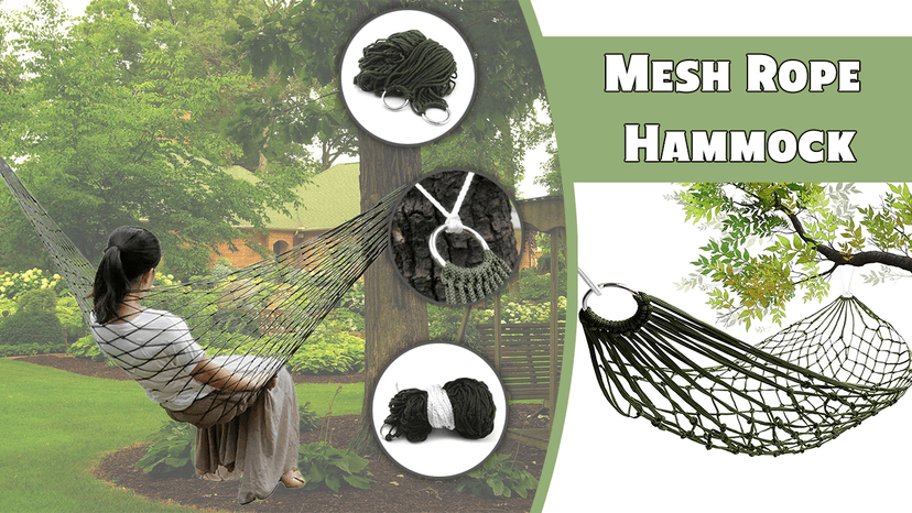 Mesh Rope Hammocks for Outside - Sleeping Hammock Nylon Camping - Hammock Large Weight Limit Swing Mesh Hammock Large Hammocks for Outside Nylon Hammocks