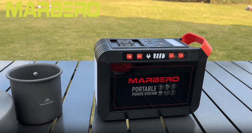 MARBERO 200W Portable Power Station 148Wh Camping Solar Generator Laptop Power Bank with AC Outlet 110V, DC, USB QC3.0, LED Flashlights for CPAP Home Outdoor Trip Emergency Backup