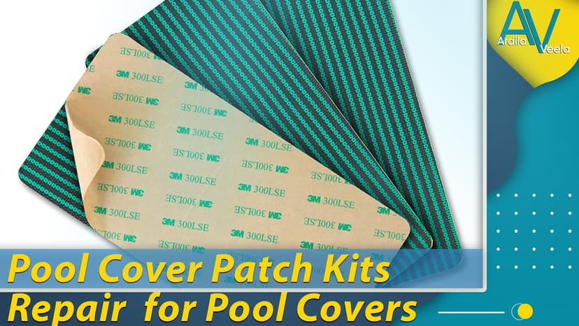 Pool Patch Repair Kit, Pool Safety Cover Patch Kit 12 x 8 Self Adhesive, Swimming Pool Cover Repair Kit 6 Pсs Green