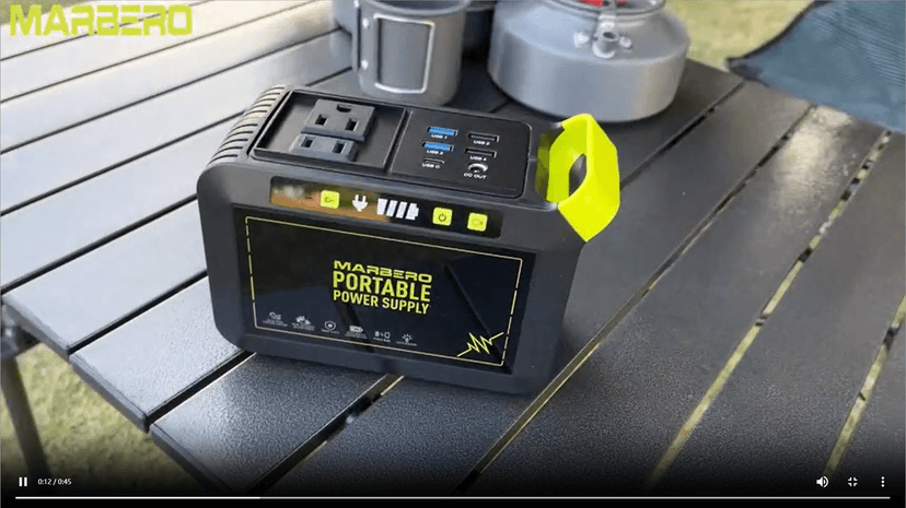 MARBERO Portable Power Station 88Wh Camping Lithium Battery Solar Generator Fast Charging with AC Outlet 120W Peak Power Bank(Solar Panel Optional) for Home Backup Outdoor Emergency RV Van Hunting
