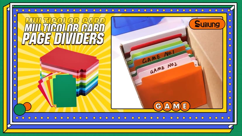 Trading Card Dividers Multicolor Card Page Dividers Frosted Plastic Separator with Tabs for Games Sports, 2.7 x 3.8 Inches(50 Pieces)