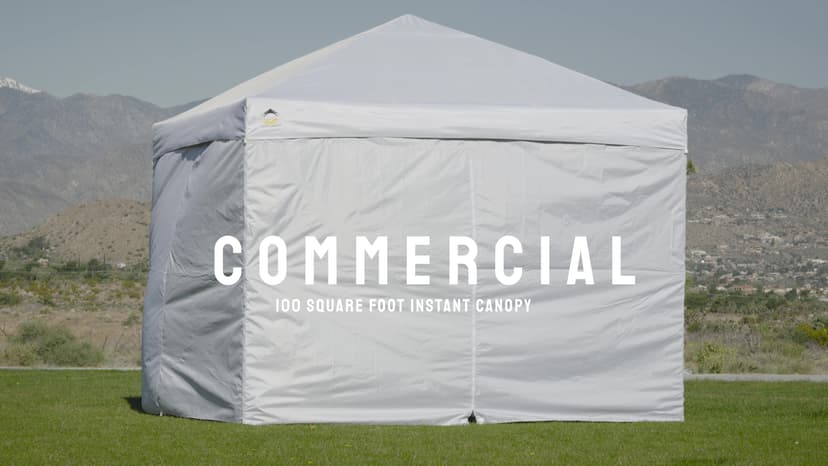 CROWN SHADES 10X10 Comercial Instant Canopy Pop Up Tent with Center Lock (10x10 with 4 Sidewalls, White)