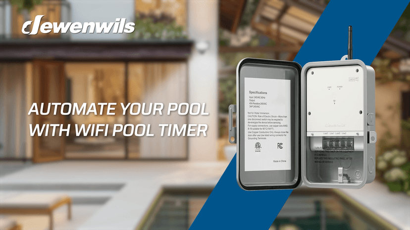 DEWENWILS Pool Pump Timer, Outdoor Smart WiFi Box, Heavy Duty 40A 240VAC 3HP Wireless Controller Timer for Pool, Water Heater, Compatible with Smart Phone, Alexa, Google Assistant, ETL Listed