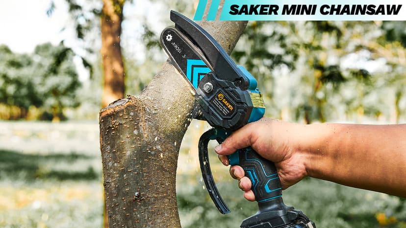 Saker Mini Chainsaw,Portable Electric Chainsaw Cordless,Handheld Chain Saw Pruning Shears Chainsaw for Tree Branches,Courtyard,Household and Garden