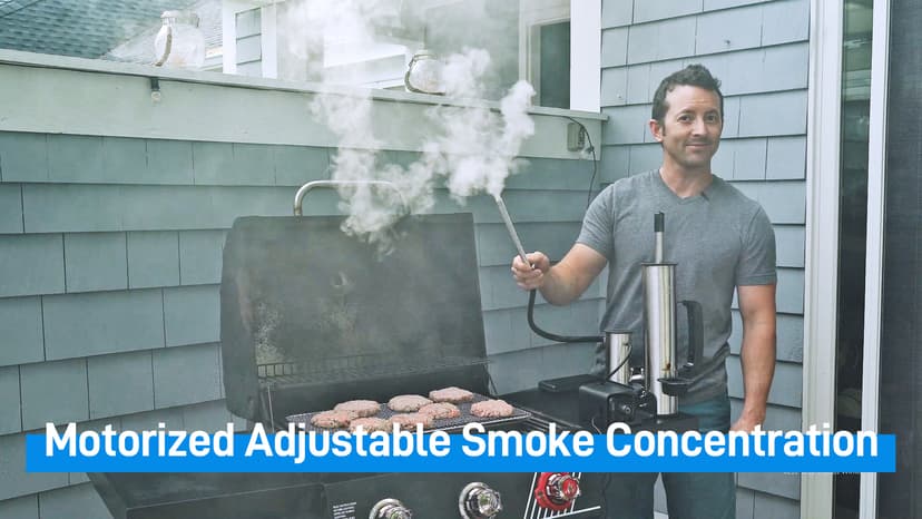 Outdoor Smoke Generator, Smoke Tube for Pellet Smoker, Stainless Steel Pellet Smoker Tube, Hot/Cold Smoker with Air Pump, Smoker Accessories, Portable Electric Smokers Grill Add Wood to produce smoke