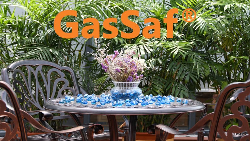 GasSaf Blue Fire Glass Beads for Outdoor Fire Pit, Fireplace, Replaces Existing Gas Logs & Lava Rocks, 3/4 Inch Glass(10 Pound)(Cobalt Blue)