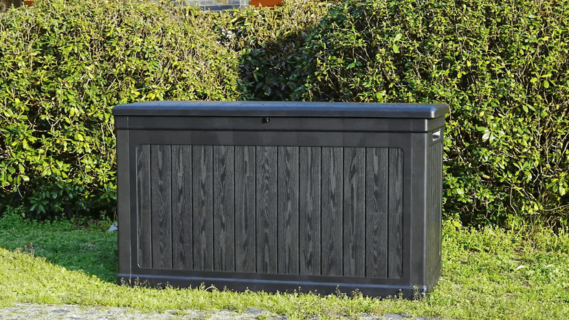 260 Gallon Outdoor Extra Large Resin Storage Box, Waterproof Deck Box Lockable & UV-Resistant, Outside Cushion Storage for Patio Furniture, Garden Tools, Pool Accessories, Black