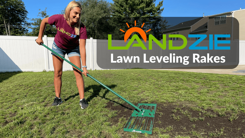 LANDZIE Lawn Leveling Rake – 24" Steel Handle Yard Leveler, Lawn Level Tool for Creating a Flat Surface - Works for Soil, Dirt, Topdressing and Ground