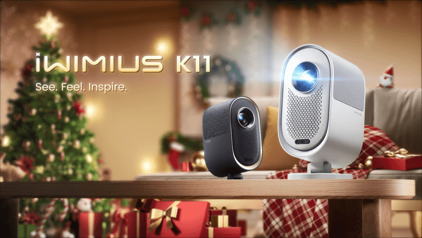 [AI Auto Focus/Dolby Audio] Projector with WiFi6 and 2-Way Bluetooth, 20W Speakers, 1080P Home Theater Movie Proyector, Fully Sealed Projector w/ HDMI ARC, iWIMIUS for Indoor&Outdoor (White, Standard)