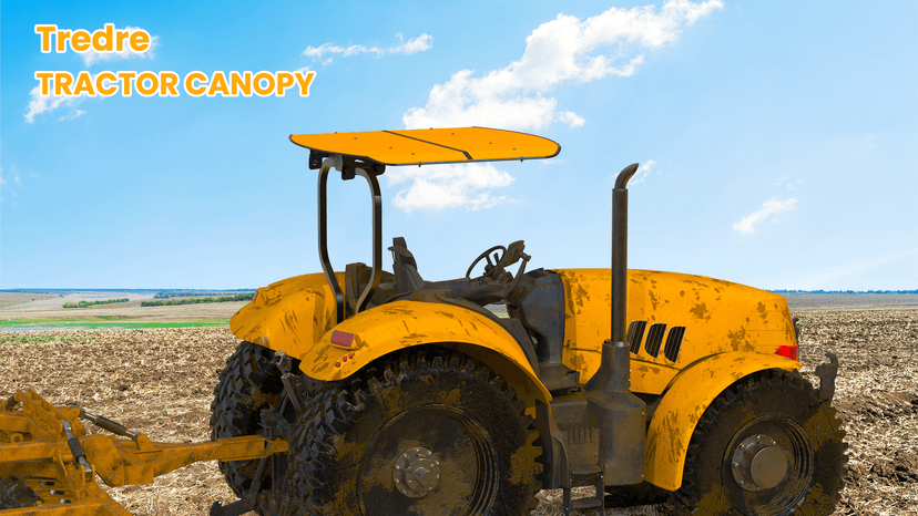 Red Tractor Canopy for ROPS 53-3/8" X 53-3/8", Tractor Shade Canopy Roof for Tractor and Mowers, Non-Fading High-Density Thermoplastic (Will Add About 4'' to The Height of The Tractor)