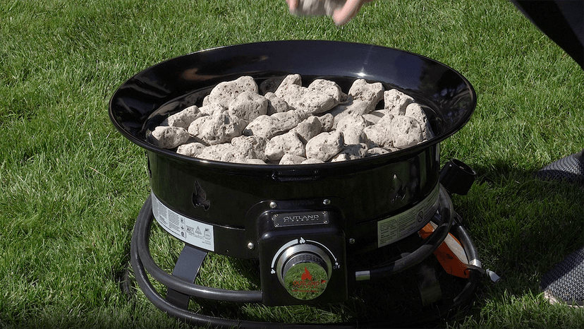 Outland Living Portable Propane Fire Pit, 19-inch, 58,000 BTU Smokeless Gas Firebowl | Perfect for Camping, Patio, Backyard, Tailgating, Deck, RV| Black 823 Standard