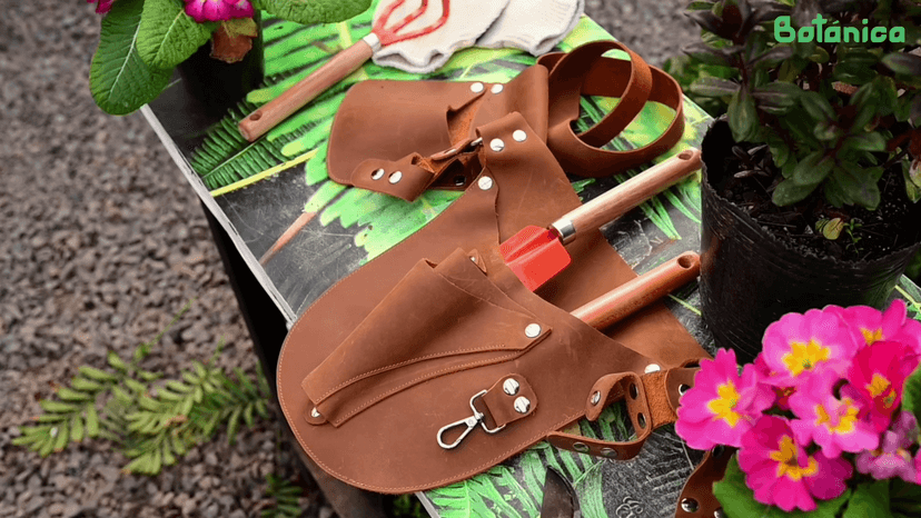 Botanica Leather Garden Tool Belt for Women with Glove Holder - Florist Belt - Durable Gardeners Tool Belt for Women - Gardening Belt - Gardening gift for women - Utility belt