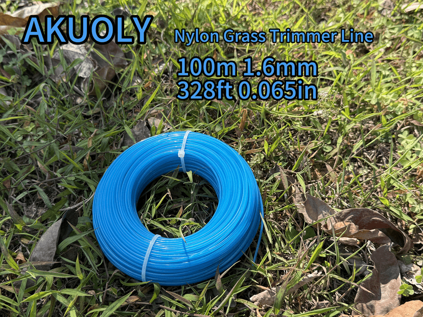 Grass Trimmer Line 328ft Weed Eater Wacker String .065'' Weed Trimmer Spool Replacement, Nylon Material for String Trimmers, 1.6mm Diameter
