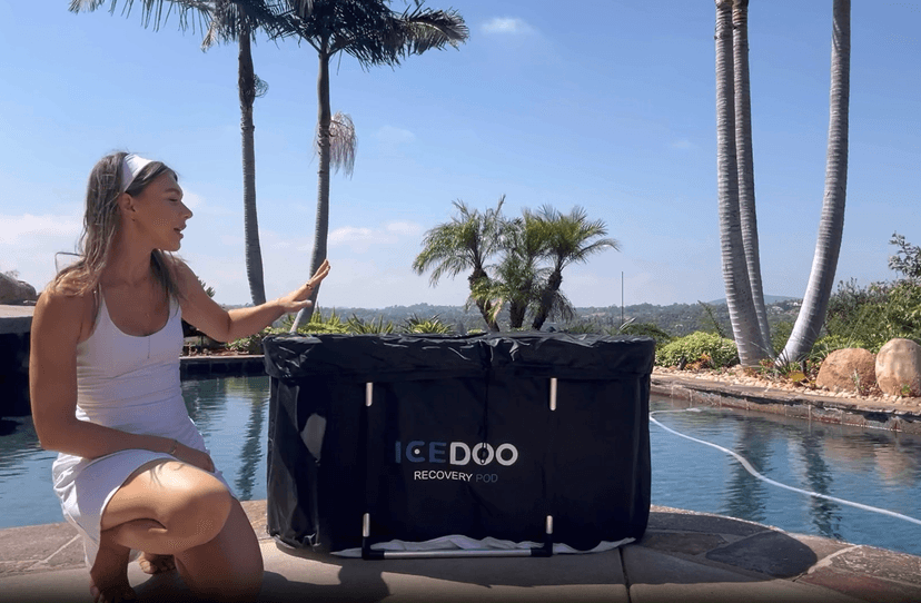 Upgrade XL 129 Gal Large Oval Ice Bath Tub for Athletes,Multiple Layered Portable Outdoor Cold Plunge Tub for Recovery,Cold Plunge for Family-Foldable Ice Baths for Home,Gyms,Indoor use