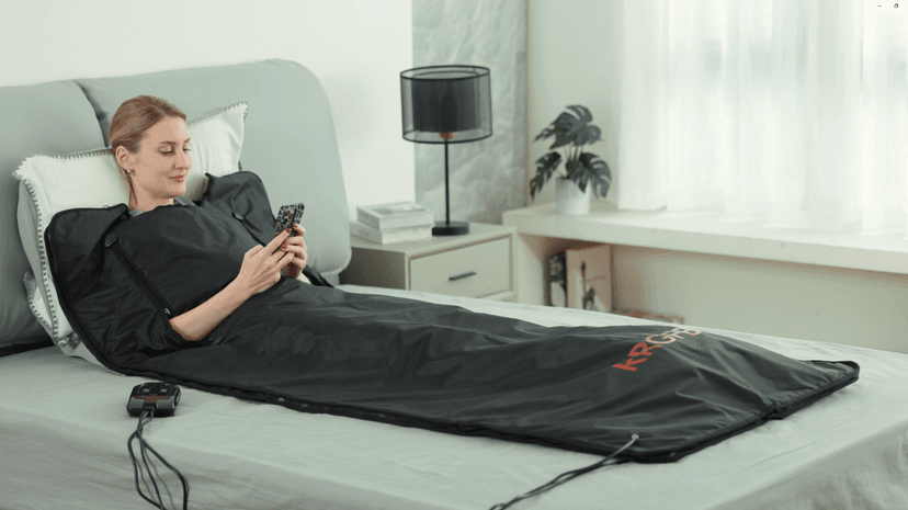 Portable Infrared Sauna Blanket, Detox & Relaxation at Home, Adjustable Timer 1-60 Min, Temperature Range 86-158℉, 6 ft x 2.6 ft, Oxford Fabric