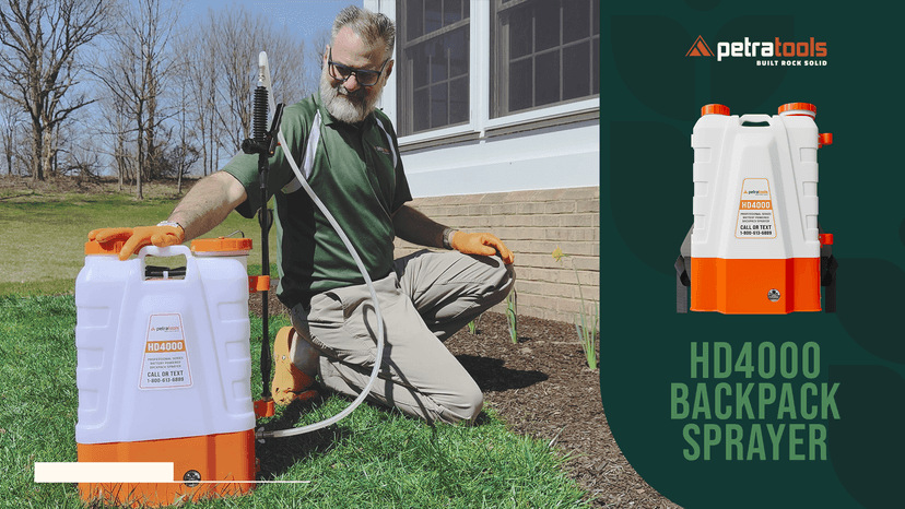 PetraTools Battery Powered Backpack Sprayer 4 Gallon - 6 Hours Long Battery Life & Padded Straps for Comfort - HD4000 Electric Backpack Garden Sprayer with 6 Spray Nozzles & 90PSI Adjustable Pressure