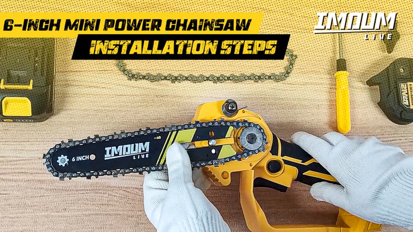 Mini Chainsaw Electric Chain Saw 6 Inch Cordless Battery Powered, 2.0Ah Battery, Compatible w/IMOUMLIVE Pole, Hand Held, Small, Portable and Easy for Tree Trimming Branch Pruning Wood cutting