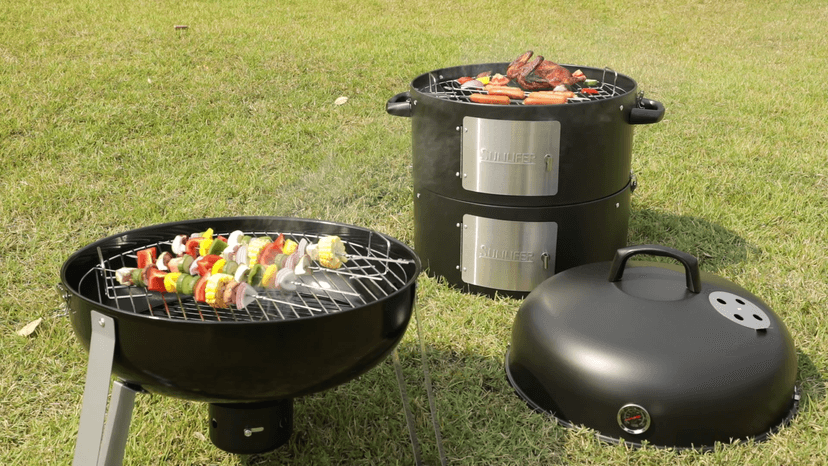 20.5 Inch Vertical Charcoal Smoker and Grill Combo, Heavy-Duty BBQ Smokers for Outdoor Cooking Camping