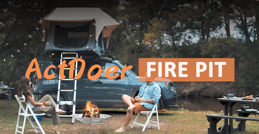ActDoer Portable Camping Fire Pit - 17 inch Wood Burning Fire Pit with Storage Bag - Camping, Picnics, Backpacking, Outdoor Heating
