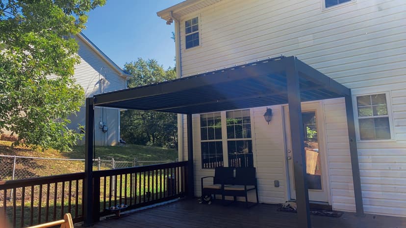 Louvered Pergola 10 x 20, Aluminum Outdoor Pergola with Adjustable Roof, Modern Patio Hardtop Gazebo for Deck Backyard Garden, Dark Gray