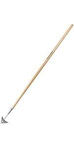 Triangle Hand Hoe, 15.2'' Winged Weeder Garden Hoes with Short Wood Handle, Gardener Stainless Steel Warren Hoe, Garden Weeder Hoe Tool for Quickly Weeding, Edging and Gardening Tools