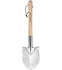 Seeding Widger,Stainless Steel Seed Dibber Tool with Measuring Scale,Wooden Handle Garden Bulb Trowel for Seed Planting Tool Hand Shovel Planter Transplanter Dibber Soil Digginng