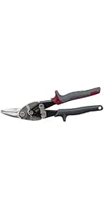 Klein Tools 2401R Right-Cutting Offset Snips, Aviation Tin Snips with Forged Blade for Precision Sheet Metal Cutting