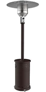 Nexgrill Sundara 92" Stainless Steel Outdoor Patio Heater, 48,000 BTUs, 2 Wheel Transport, Electronic Ignition, Easy Tank Access, Control Knob, Propane Heater for Porch, Garden, Backyard - 920-01001