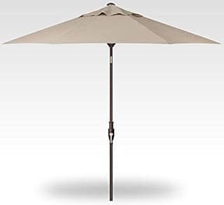 Treasure Garden Deluxe Auto-Glide Tilt Market Umbrella, 9ft - Outdoor Patio, Deck, Pool, Backyard Stand Alone Umbrella - Octagon, Heavy Duty w/Bronze Frame & Obravia2 Fabric (Khaki)