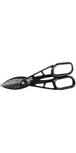 Klein Tools 2401R Right-Cutting Offset Snips, Aviation Tin Snips with Forged Blade for Precision Sheet Metal Cutting