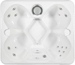 Hudson Bay HB15 4-Person Hot Tub with 15 Therapy Jets and Digital Controls – White Acrylic Interior and Mocha Exterior Cabinet - Ideal for Backyard Relaxation and Hydrotherapy