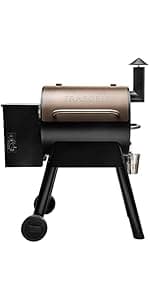Traeger Grills Pro 22 Wood Pellet Grill & Smoker, Electric Pellet Smoker Grill Combo, 6-in-1 BBQ Versatility, 572 sq. in. Grilling Capacity, Meat Probe, 450 Degree Max Temperature, 18LB Hopper, Bronze