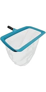 POOLWHALE Professional Pool Skimmer Net, Heavy Duty Swimming Leaf Rake Cleaning Tool with Deep Fine Nylon Mesh Net Bag - Fast Cleaning,Easy Scoop Edge,Debris Pickup Removal