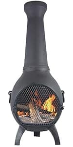 The Blue Rooster Casita Grill Chiminea Outdoor Fireplace Wood Burning Firepit and Pizza Oven
